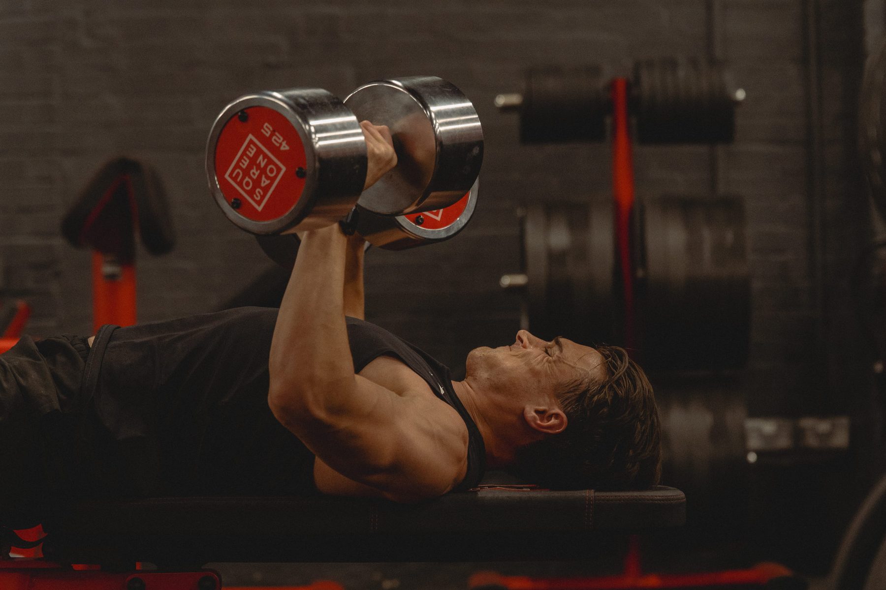 Athlete training in the gym